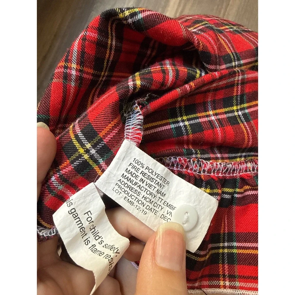 Sweet Dreams Nightgown Baby Girl 18M Red Plaid Ruffle Holiday Sleepwear